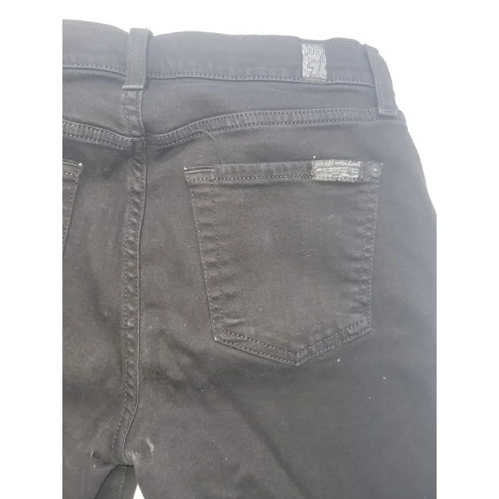 7 For All Mankind Black ankle gwenevere Denim Jeans Womens 26‎ - Picture 3 of 9